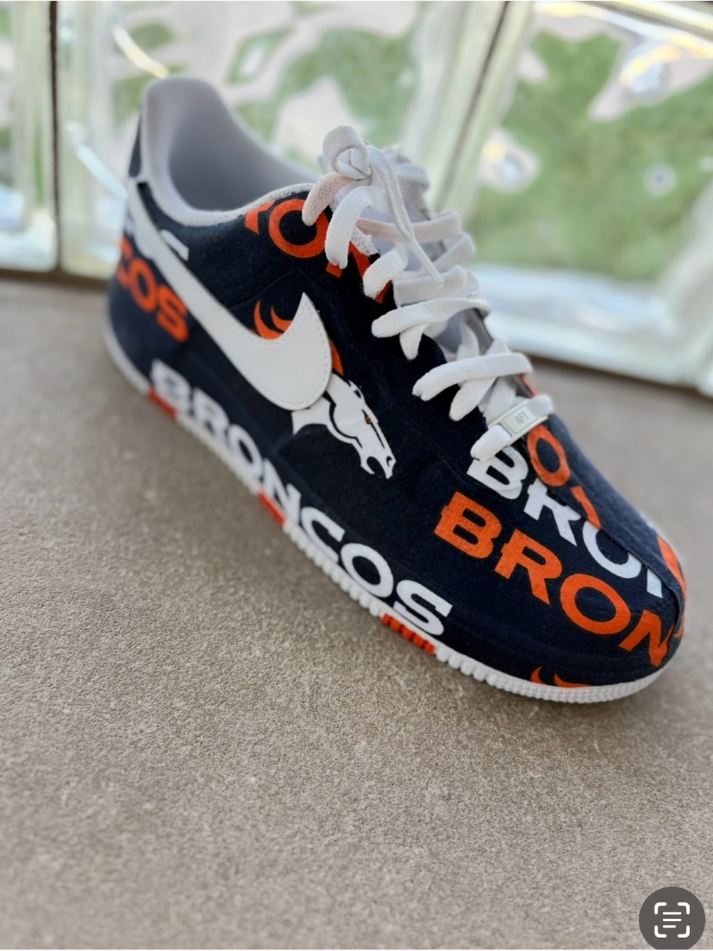 Nike Navy, Orange & White Broncos Graphic Sneaker